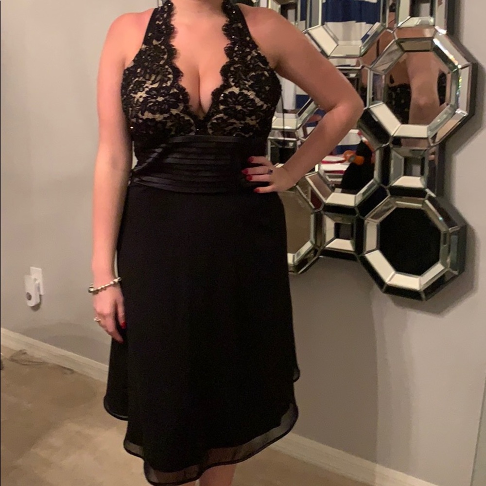 JA Boutique halter beaded LBD super sexy! Holiday party new years dress cocktail